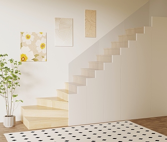 Cream wind stairs 3d model