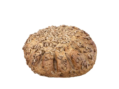 Freshly Baked Artisan Round Bread Topped With Crunchy Sunflower Seeds For Healthy Snacks 3d model