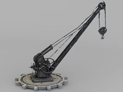 Utility Vehicle Equipped With Mechanical Crane Boom Arm Chain Hook And Gear Base 3d model