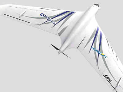 Advanced White Fighter Jet with Blue Gray Stripes and OCTOPUS PEGASUS Logos 3d model