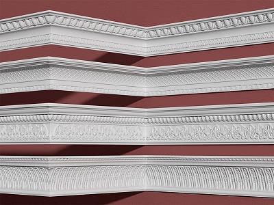 French Cream Style Simple European Corner Plaster Line 3d model