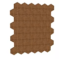 Brown Hexagonal Floor Tiles with Textured Surface for Modern Interior Design Projects 3d model