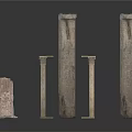 Ancient Stone Columns And Classical Pillar Fragments In Various Sizes 3d model