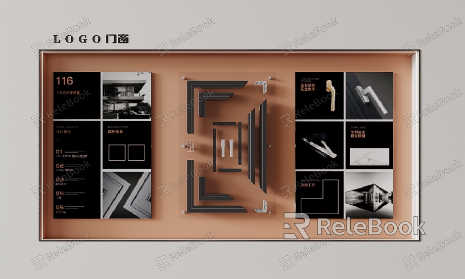 Door and window display wall display cabinet window section model