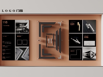 Door and window display wall display cabinet window section model