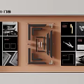 Door and window display wall display cabinet window section 3d model