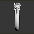 Three Stone Silver Ring With Sparkling Diamonds For Everyday Use