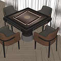 Modern Mahjong Table and Chair Mahjong Table and Chair Combination 3d model