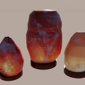 Natural Himalayan Salt Lamps With Different Sizes Warm Glowing Light And Wooden Bases