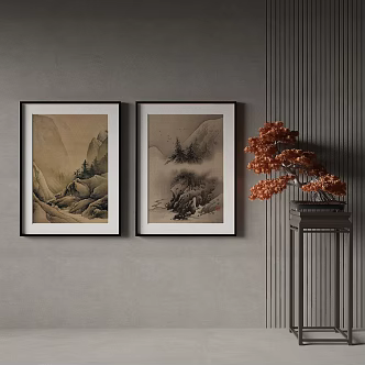 New Chinese Landscape Painting Decorative Painting 3d model