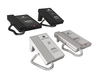 Modern Digital Communication Devices With Black Silver Design And Corded Handset Features 3d model