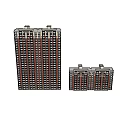 Tall and Short Red Brick Residential Buildings With Regular Window Design 3d model