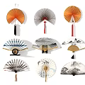 Decorative Vintage Fan Pendants With Various Artistic Patterns And Colors
