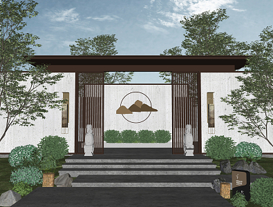 New Chinese Gate Entrance Gate 3d model