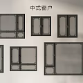 Chinese-style window new Chinese-style window casement window glass window door window bay window floor-to-ceiling window 3d model
