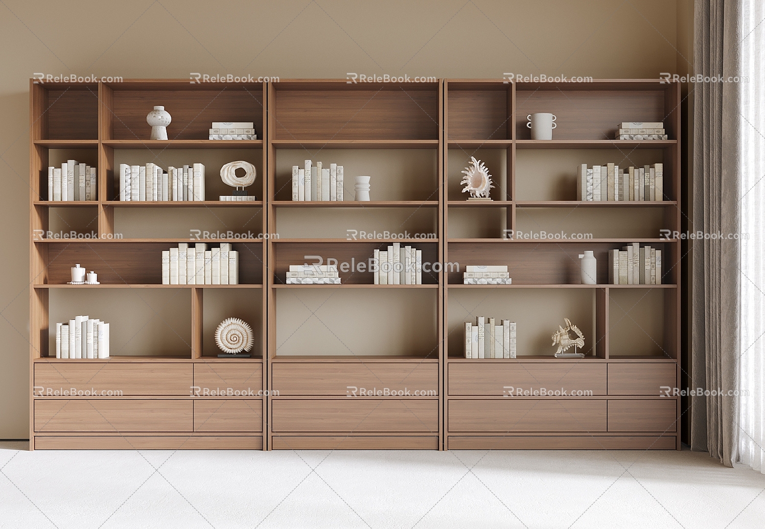 Bookcase Bookshelf Storage Rack Books Books and Periodicals 3d model