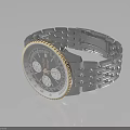 Men's Classic Watch With Metallic Link Bracelet And Elegant Chronograph Dial Design