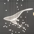 Modern Whale Shaped Lighting Combination With Globe Lights And Sconces 3d model