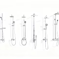 Different Styles of Modern Bathroom Accessories with Shower Heads Handheld Showers and Systems