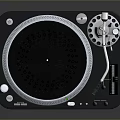 Modern Vinyl Turntable Daily Life Appliance With Black Body Tonearm And Control Buttons