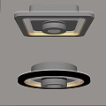 Modern Ceiling Lights Square And Round White Black Layered Ring Design For Home Decoration 3d model