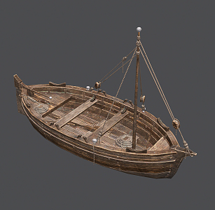 Chinese boat ancient boat 3d model