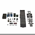 Diverse Range of Industrial Equipment Including Trash Bins Trailers Barriers Cones And Parts