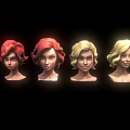 Women Portraits With Different Hairstyles And Hair Colors Arranged In Row