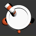 3D Cartoon Cup Character With Red White Striped Hat Black Body Orange Shorts And Shoes
