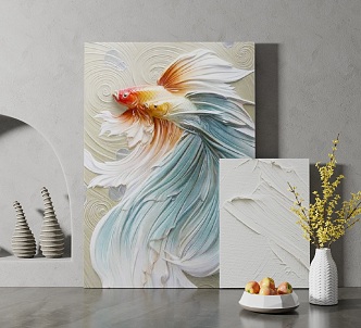 Quiet Animal Painting Decorative Painting 3d model