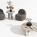 Modern leisure sofa combination negotiation sofa coffee table combination 3d model