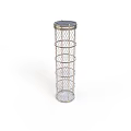 Sturdy Metal Mesh Cylindrical Storage Rack With Multiple Circular Shelves