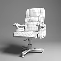 Brown Leather Office Chair With Padded Backrest Armrests And Swivel Base