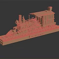 Modern Toy Pixel Train 3d model