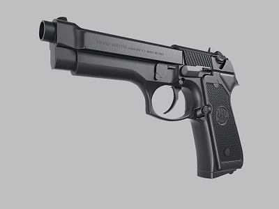 Black Modern Tactical Pistol Weapon With Textured Grip And Sleek Metal Finish 3d model