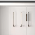 Modern Three Wall Lamps With Metal Brackets On White Wall Interior 3d model