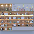 Kids Bookcase With Elephant Design Trophies Stuffed Toys Books Photo Frames And Lighting