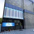 Lanzhou Red Sun Oulin International Furniture Mall Store Exterior With Glass Facade And Illuminated Signboard