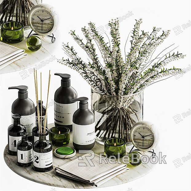 Modern Toiletries Cosmetics Ornaments Furnishings Decorations Tray Ornaments Aromatherapy Candles model