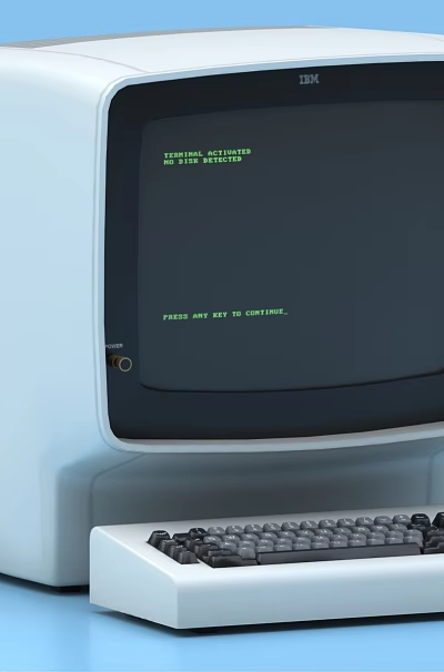 Vintage White Desktop Computer With CRT Monitor And Retro Keyboard Design 3d model