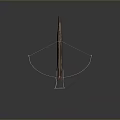 Detailed Wooden Crossbow With Metal Frame Taut Bowstring And Arrow Groove Design
