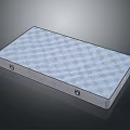 Comfortable Modern Mattress With Blue Grid Pattern Surface And Gray Border