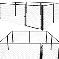 Sturdy Metal Chain Link Fence Panels with Gate for Outdoor Enclosure Area