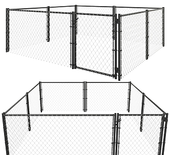 Barbed wire sports ground 3d model