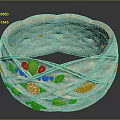 Decorative Transparent Glass Bracelet With Colorful Gemstones And Golden Frame