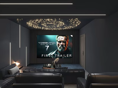 Modern Home Video Room Video Hall Home Theater Projector Star Top Leisure Sofa 3d model