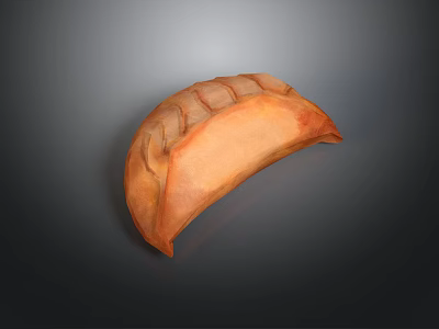 Delicious Baked Crescent Shaped Golden Brown Stuffed Pastry With Flaky Texture 3d model