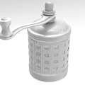 Classic Manual Kitchen Grinder Appliance With Perforated Design Handle And Top Knob