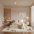 Light Toned Kids Room Interior Design With Bed Plush Toys Desk And Decorative Rug