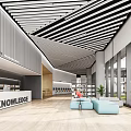 modern library 3d model